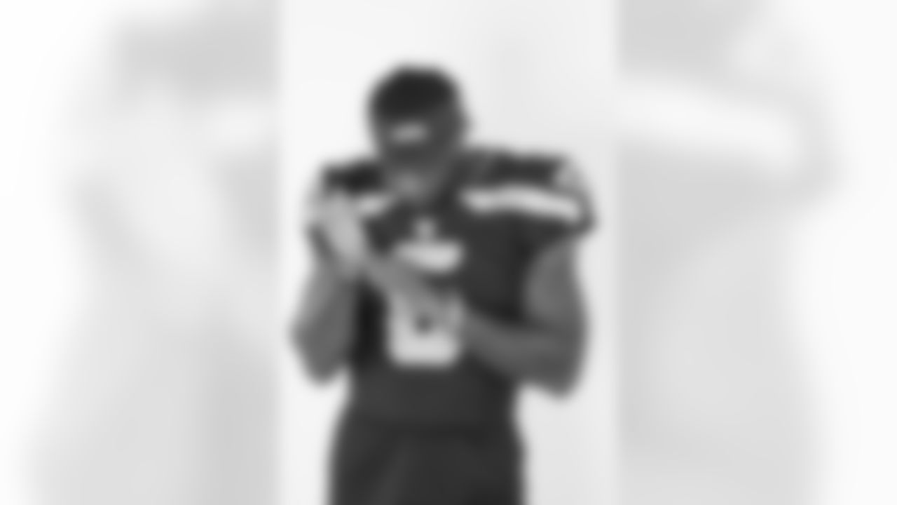 Seattle Seahawks quarterback Jalen Milroe (6) poses for a portrait during the NFLPA Rookie Premiere on Saturday, May 17, 2025 in Thousand Oaks, Calif. (Ben Liebenberg/NFL)
