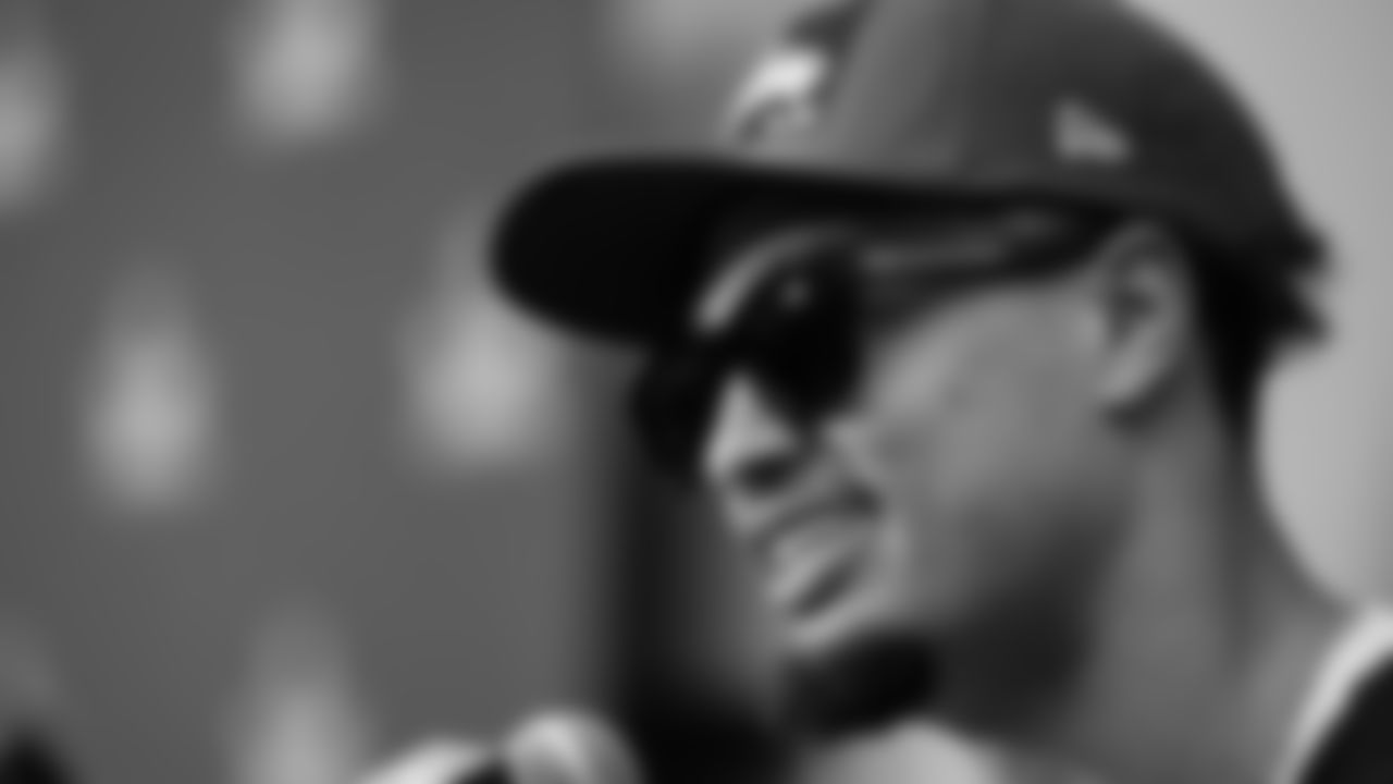 Seahawks wide receiver Jaxon Smith-Njigba (11) at day one of press conference Media Availability on February 3, 2026.