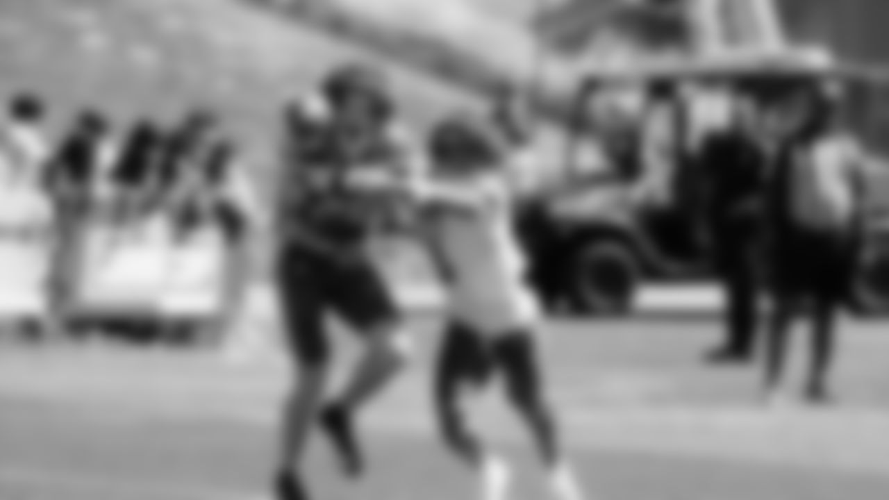 Seahawks safety Nick Emmanwori (3) and wide receiver Jake Bobo (19) practiced on August 12, 2025 at the Virginia Mason Athletic Center.