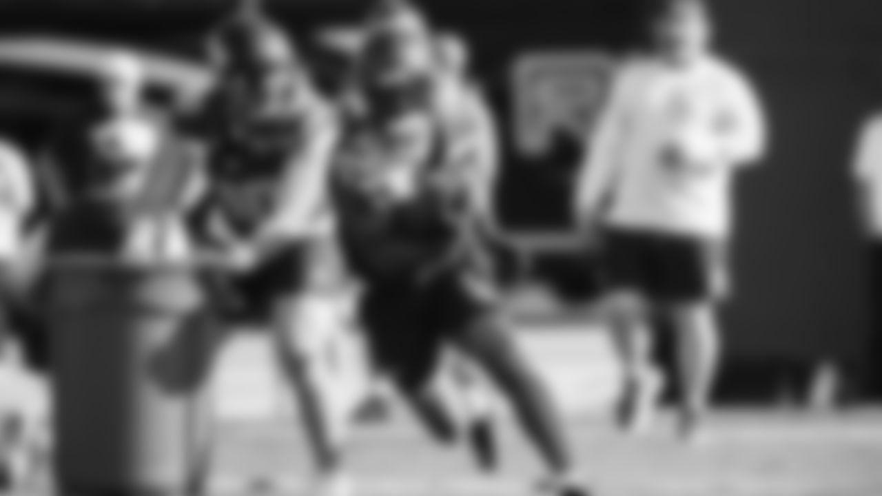 Seahawks running back Cam Akers (30) practiced on February 5, 2026 in San Jose, California.