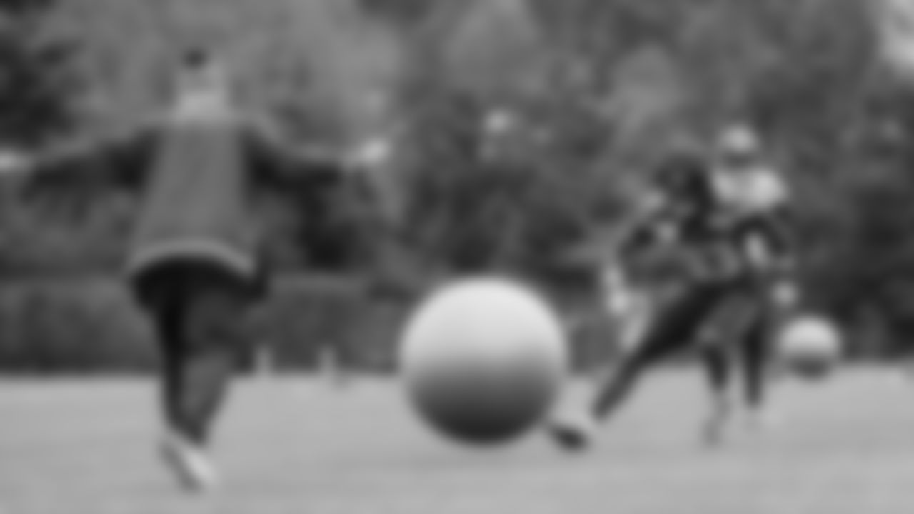 Seahawks wide receiver Dareke Young (83) practiced on Tuesday, January 13, 2026 at the Virginia Mason Athletic Center.