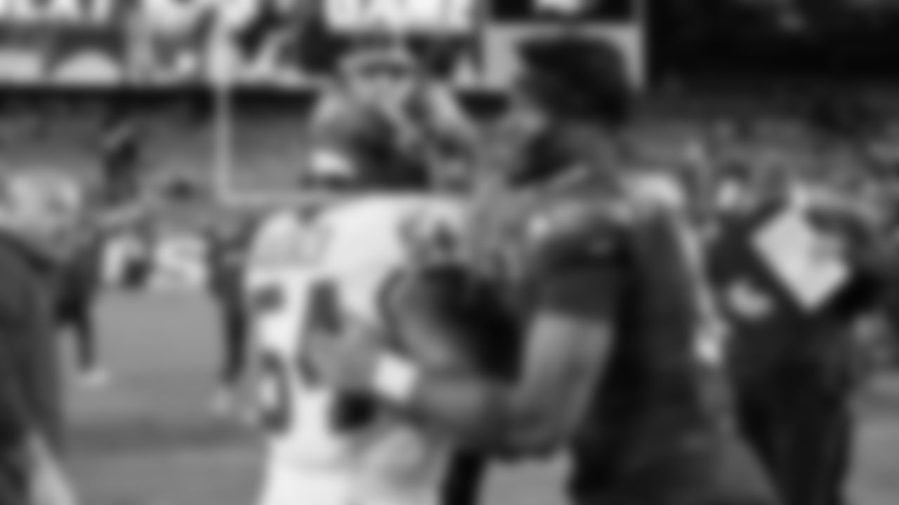 The Seahawks celebrated the victory over the Washington Commanders on Sunday Night Football at Northwest Stadium.