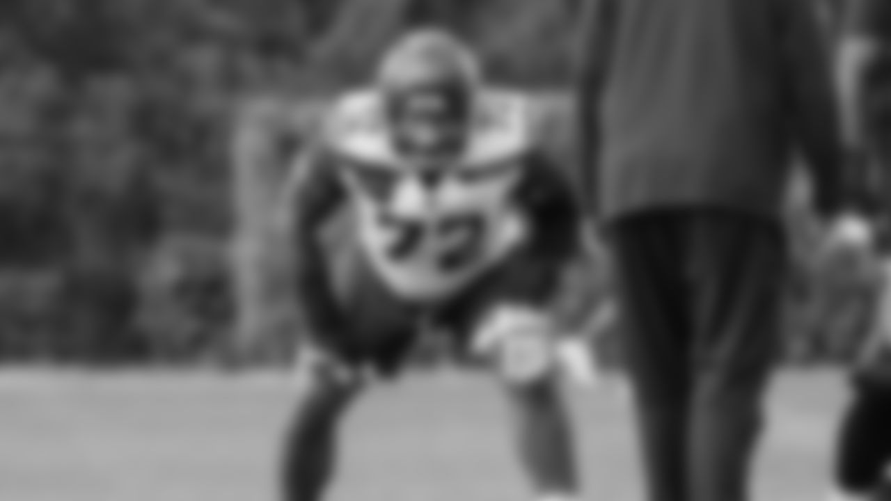 Seahawks tackle Abraham Lucas (72) practiced on Thursday, October 9, 2025 at the Virginia Mason Athletic Center.