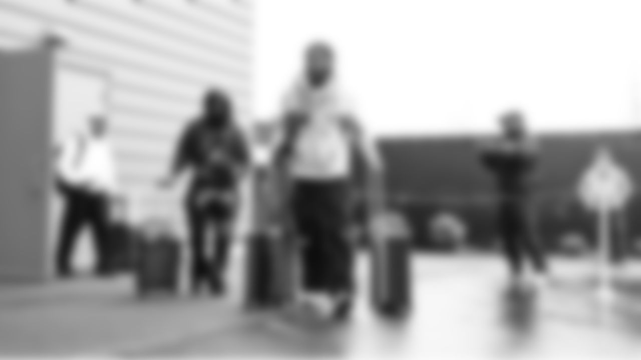 Seahawks linebacker Ernest Jones IV (13) departed the Virginia Mason Athletic Center on Friday, December 5, 2025 for the Week 14 trip to Atlanta.