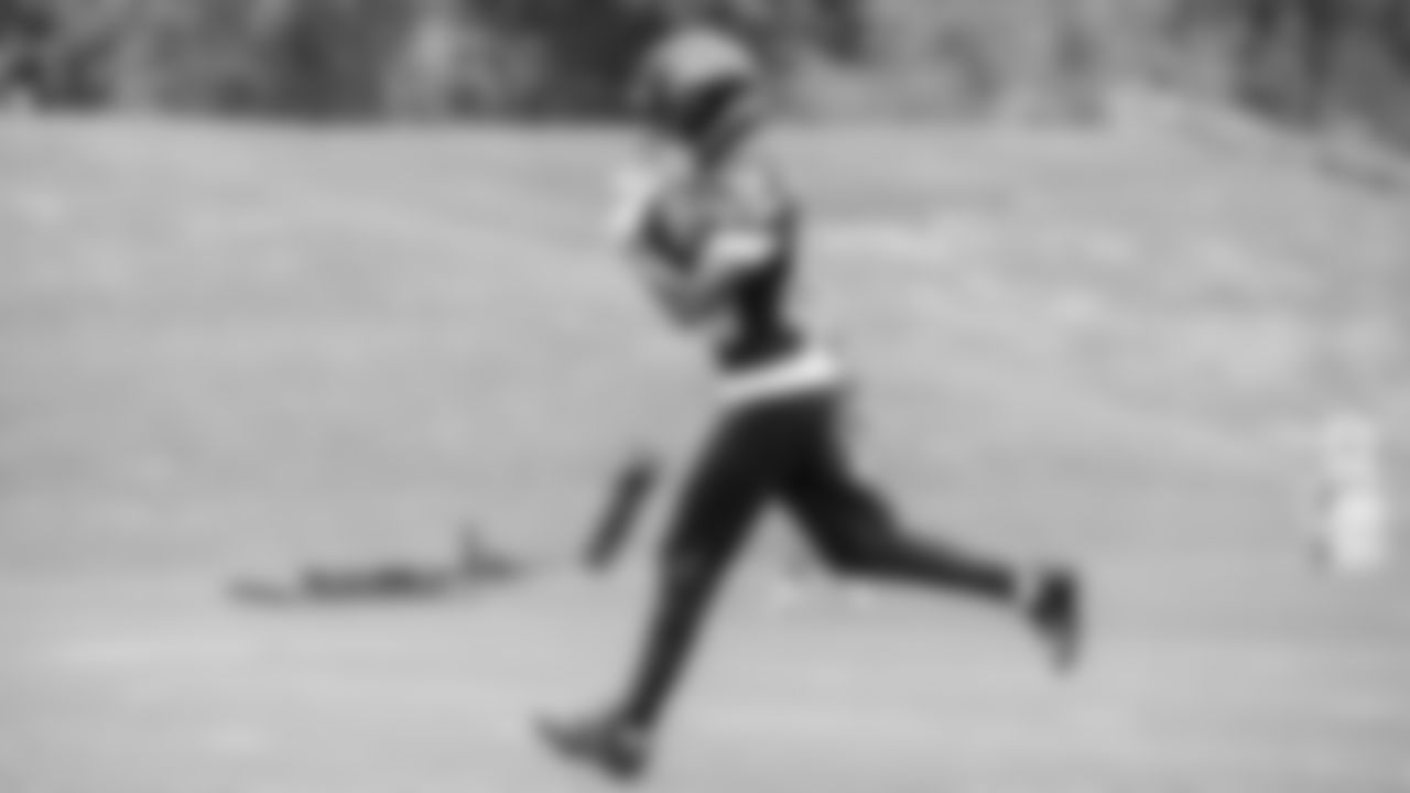 Wide receiver Ricky White III (86) practiced on day two of rookie minicamp on May 3, 2025 at the Virginia Mason Athletic Center.