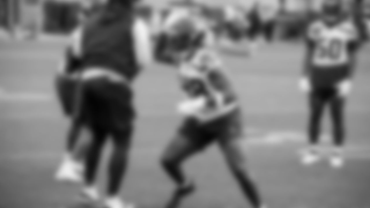 Seahawks linebacker Tyrice Knight (48) participated in a workout on day two of OTAs on Thursday, May 29, 2025 at the Virginia Mason Athletic Center.