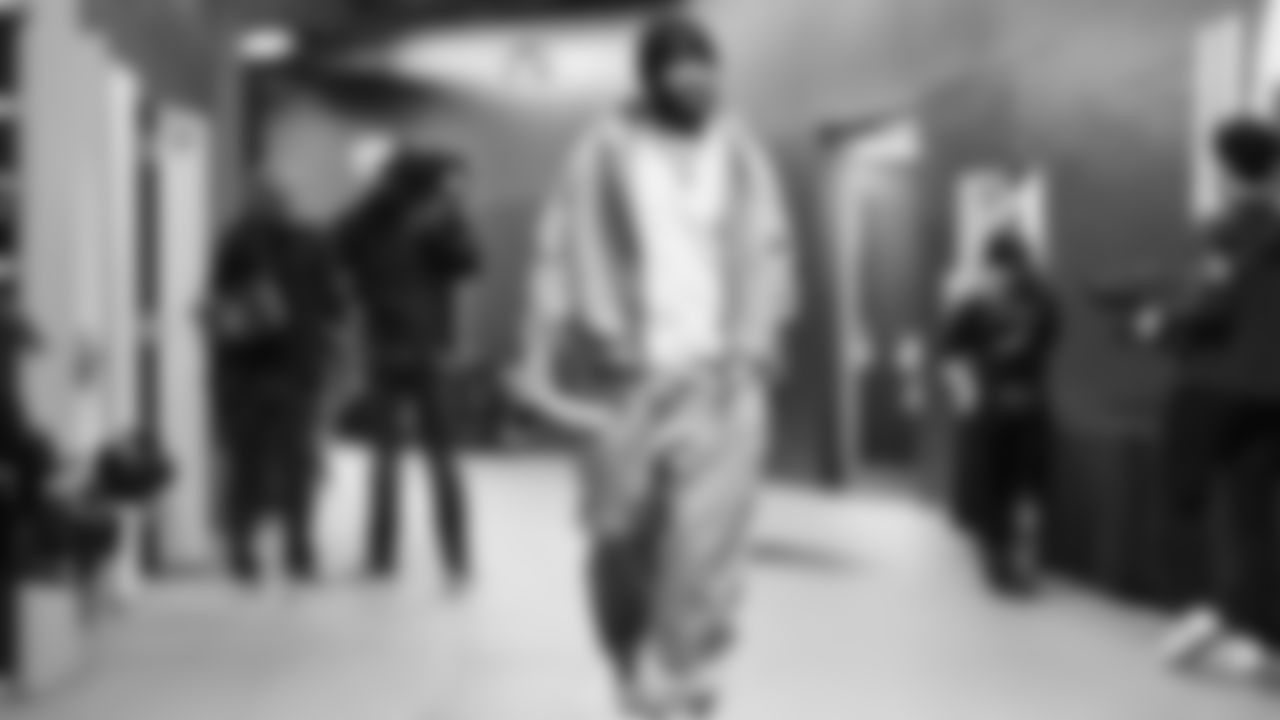 arrived at Lumen Field for the NFC divisional round game vs. the San Francisco 49ers on January 17, 2026.