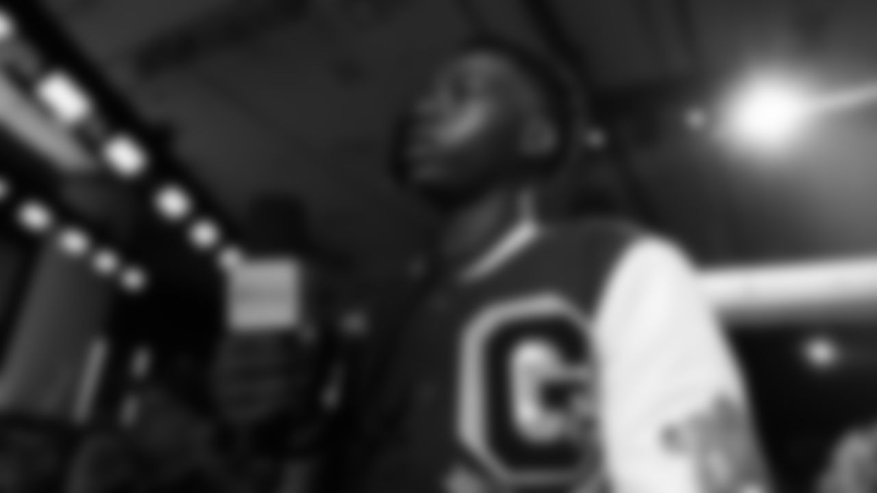 Gen Youth's Jevon asks a question at the Apple Music Halftime Show press conference ahead of the Super Bowl 60 football game on Thursday, February 5, 2026 in San Francisco. (Logan Bowles/NFL)