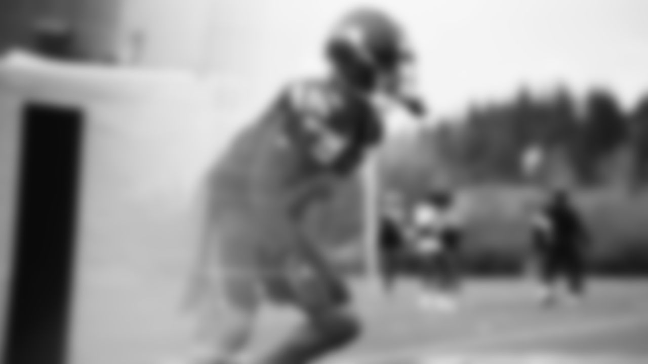 Seahawks safety Coby Bryant (8) practiced on Wednesday, December 3, 2025 at the Virginia Mason Athletic Center.