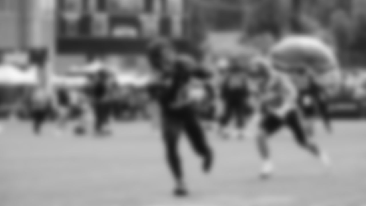 Seahawks running back D.K. Kaufman (33) practiced on July 31, 2025 at the Virginia Mason Athletic Center.