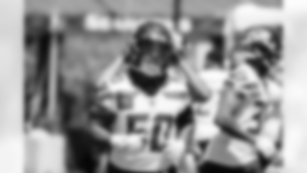 Seahawks linebacker Jamie Sheriff (50) participated in the Seahawks 2025 offseason workout program.