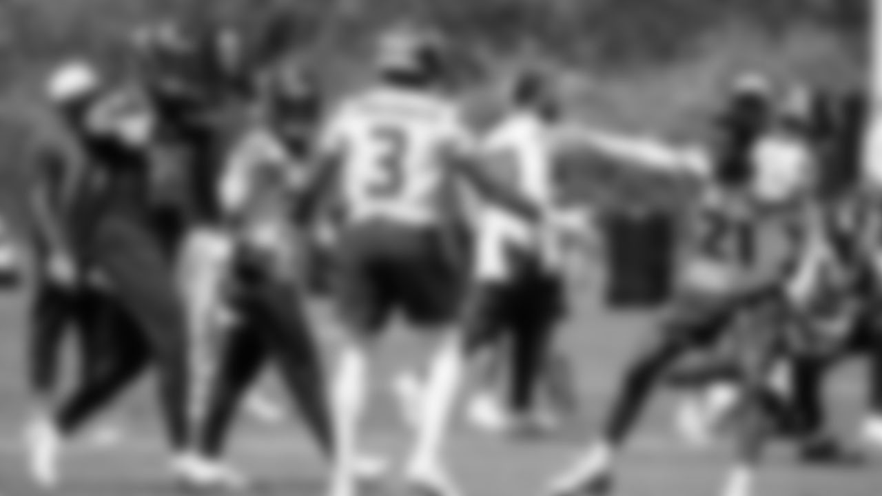 Seahawks safety Nick Emmanwori (3) and cornerback Devon Witherspoon (21) participated in a workout on day one of OTAs on Tuesday, May 27, 2025 at the Virginia Mason Athletic Center.