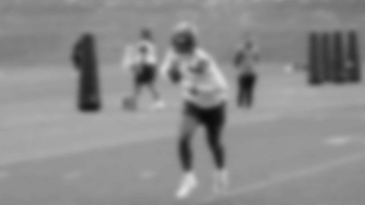Seahawks safety Nick Emmanwori (3) participated in a workout on day two of OTAs on Thursday, May 29, 2025 at the Virginia Mason Athletic Center.