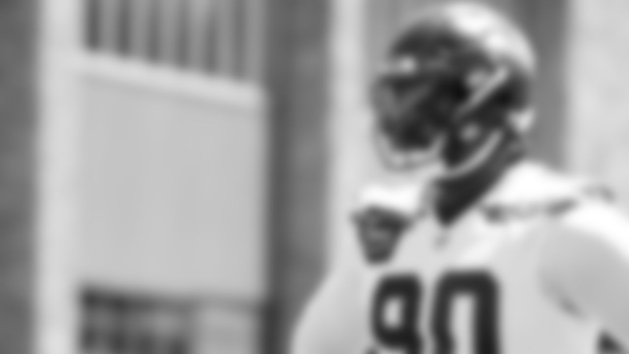 Seahawks defensive tackle Jarran Reed (90) participated in a workout on day three of OTAs on Friday, May 30, 2025 at the Virginia Mason Athletic Center.