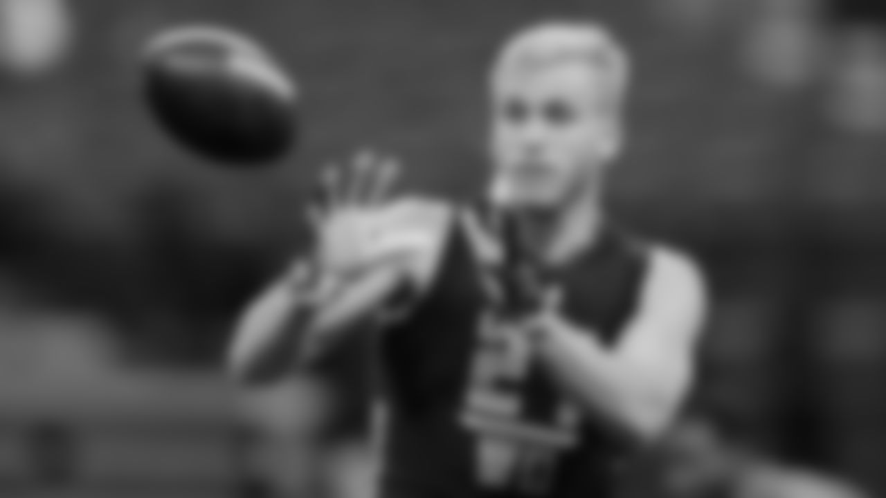 Eastern Washington wide receiver Cooper Kupp runs a drill at the NFL football scouting combine Saturday, March 4, 2017, in Indianapolis. (AP Photo/David J. Phillip)