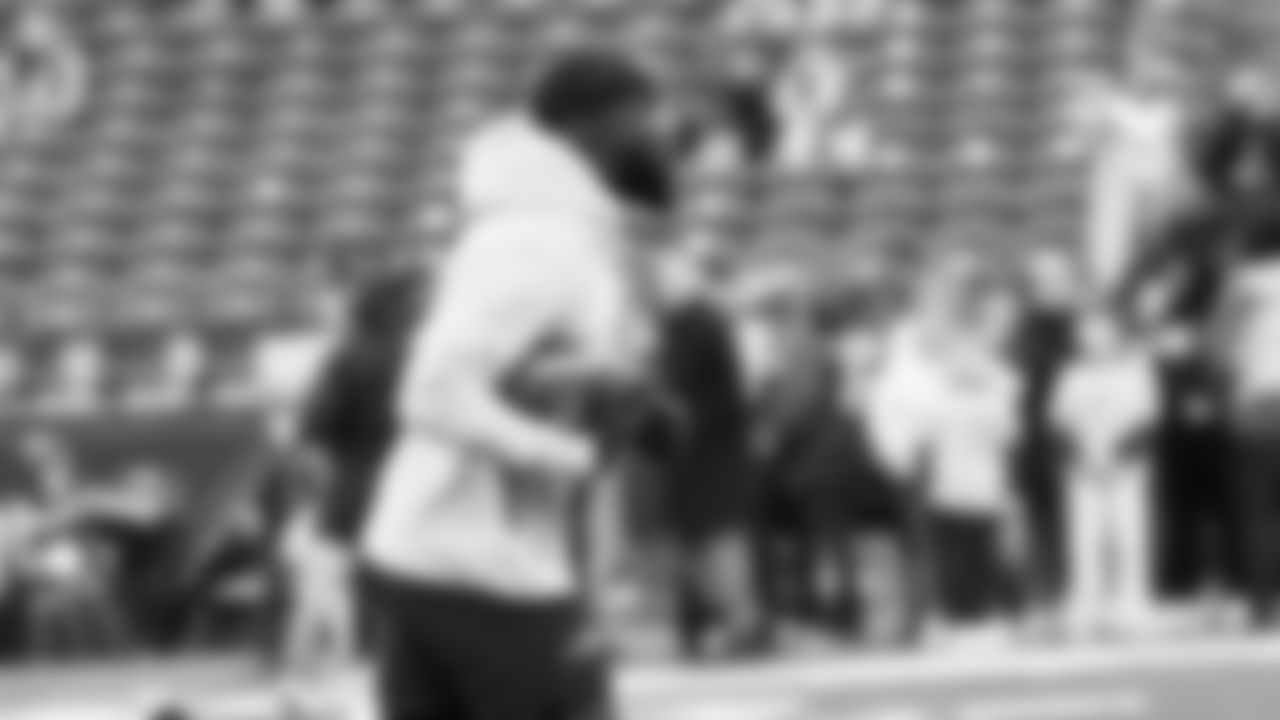 Seahawks wide receiver Dareke Young (83) warms up at Lumen Field for the NFC divisional round game vs. the San Francisco 49ers on January 17, 2026.