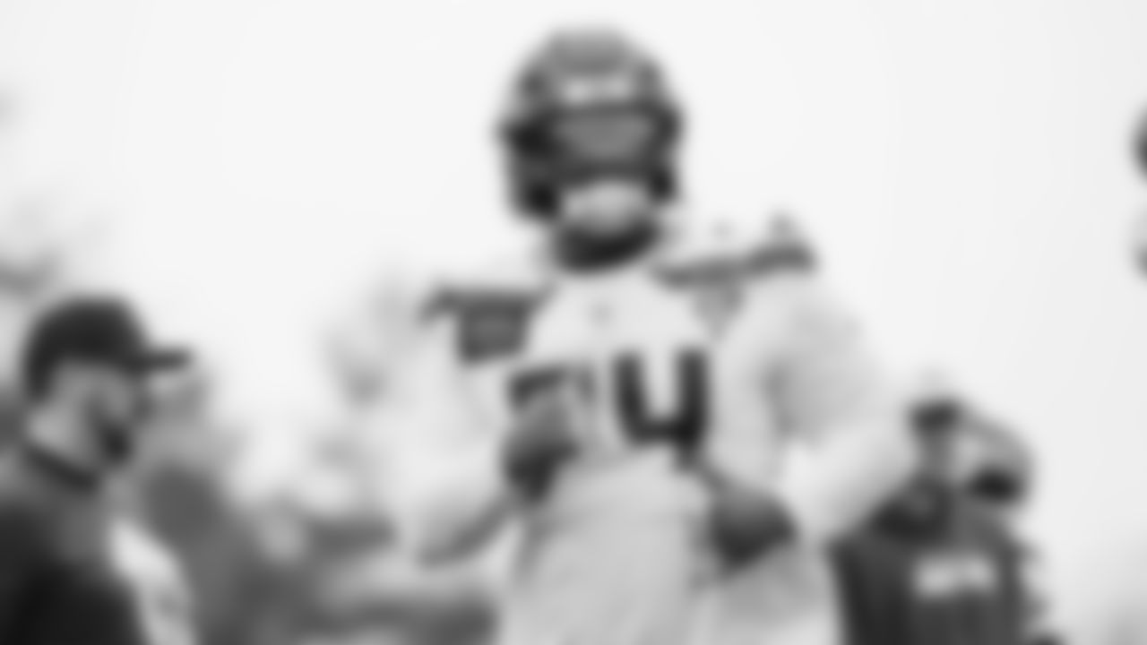 Seahawks tackle Josh Jones (74) practiced on Wednesday, November 12, 2025 at the Virginia Mason Athletic Center.