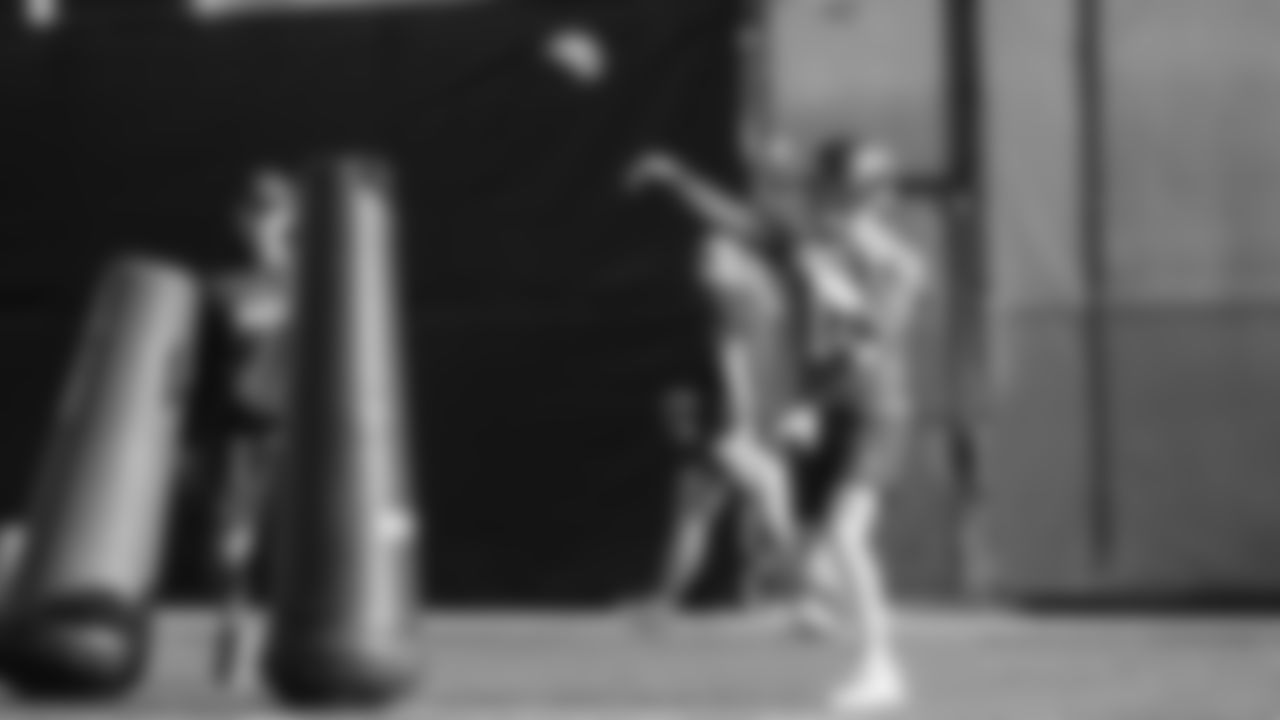 Seahawks quarterback Sam Darnold (14) practiced on February 5, 2026 in San Jose, California.