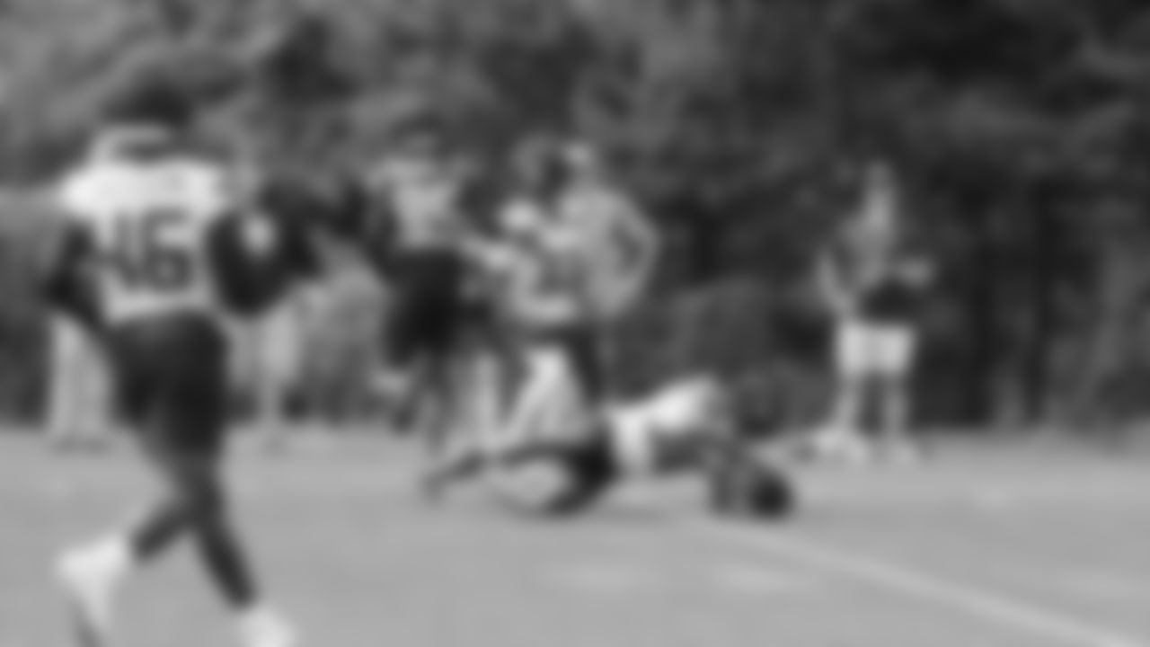 Seahawks cornerback Isas Waxter (36) practiced on August 13, 2025 at the Virginia Mason Athletic Center.