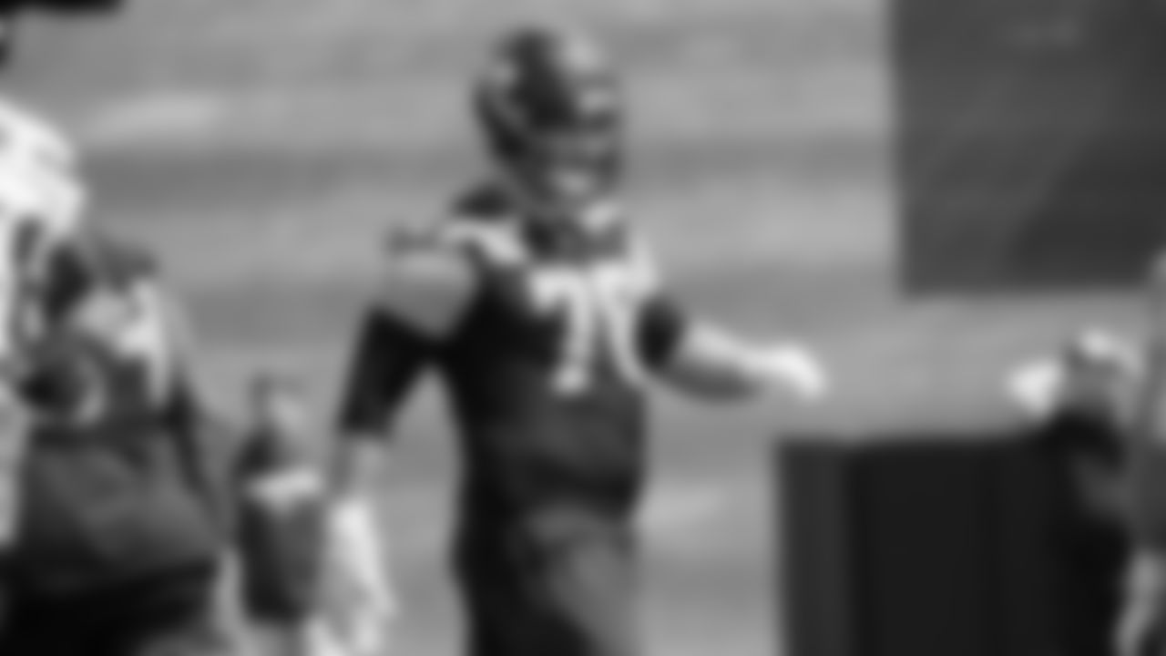 Seahawks guard Grey Zabel (76) participated in a workout on day five of OTAs on Wednesday, June 4, 2025 at the Virginia Mason Athletic Center.