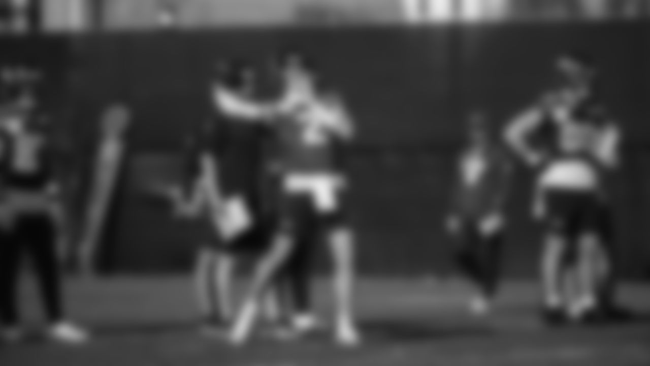 Seahawks quarterback Drew Lock (2) practiced on February 5, 2026 in San Jose, California.