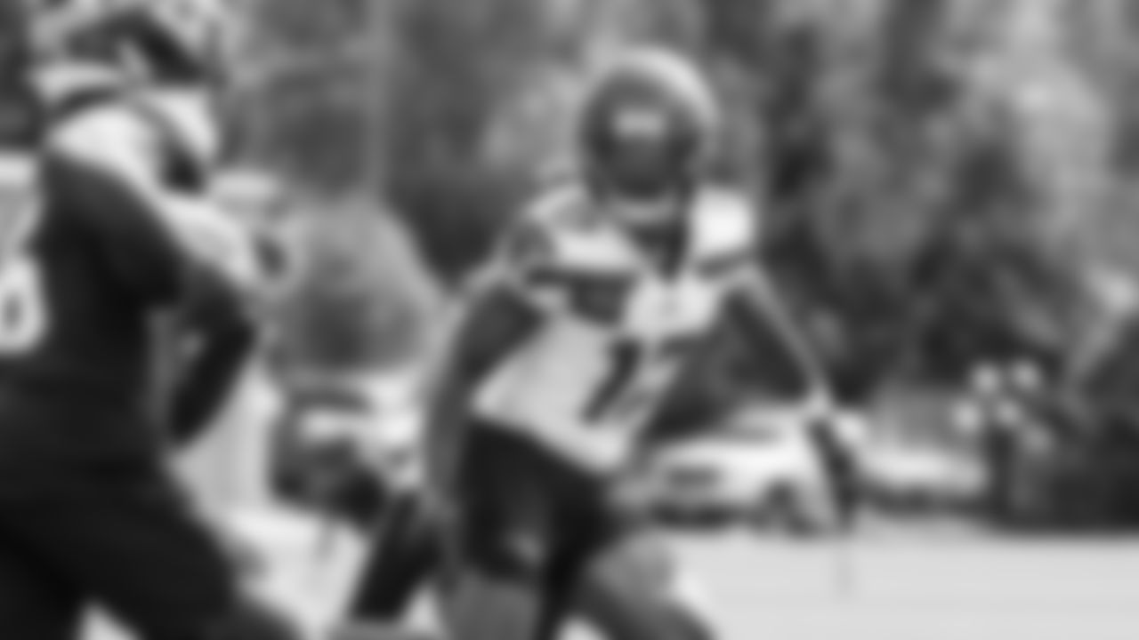 Seahawks cornerback Keydrain Callahan (17) practiced on August 1, 2025 at the Virginia Mason Athletic Center.