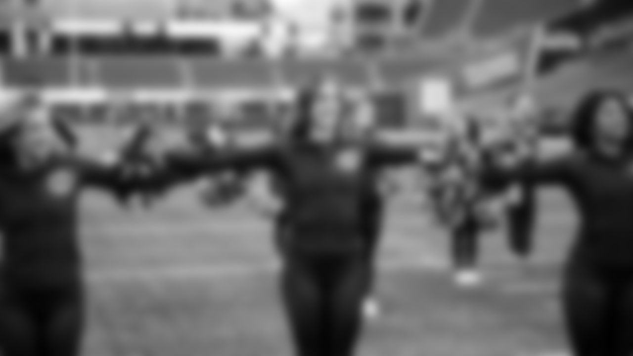 A backstage look of the dancers preparing for the Week 10 matchup against the Cardinals on November 9, 2025