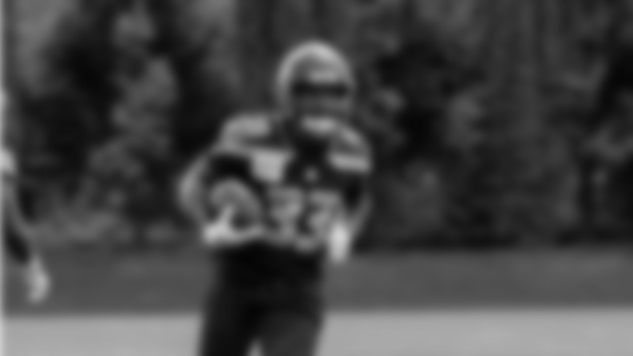Seahawks wide receiver Nate McCollum (33) participated in a workout on day two of OTAs on Thursday, May 29, 2025 at the Virginia Mason Athletic Center.