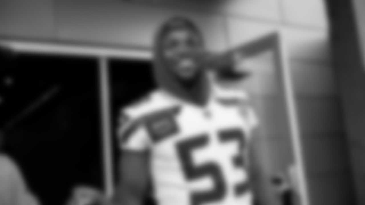 Seahawks linebacker Boye Mafe (53) participated in a workout on day two of OTAs on Thursday, May 29, 2025 at the Virginia Mason Athletic Center.