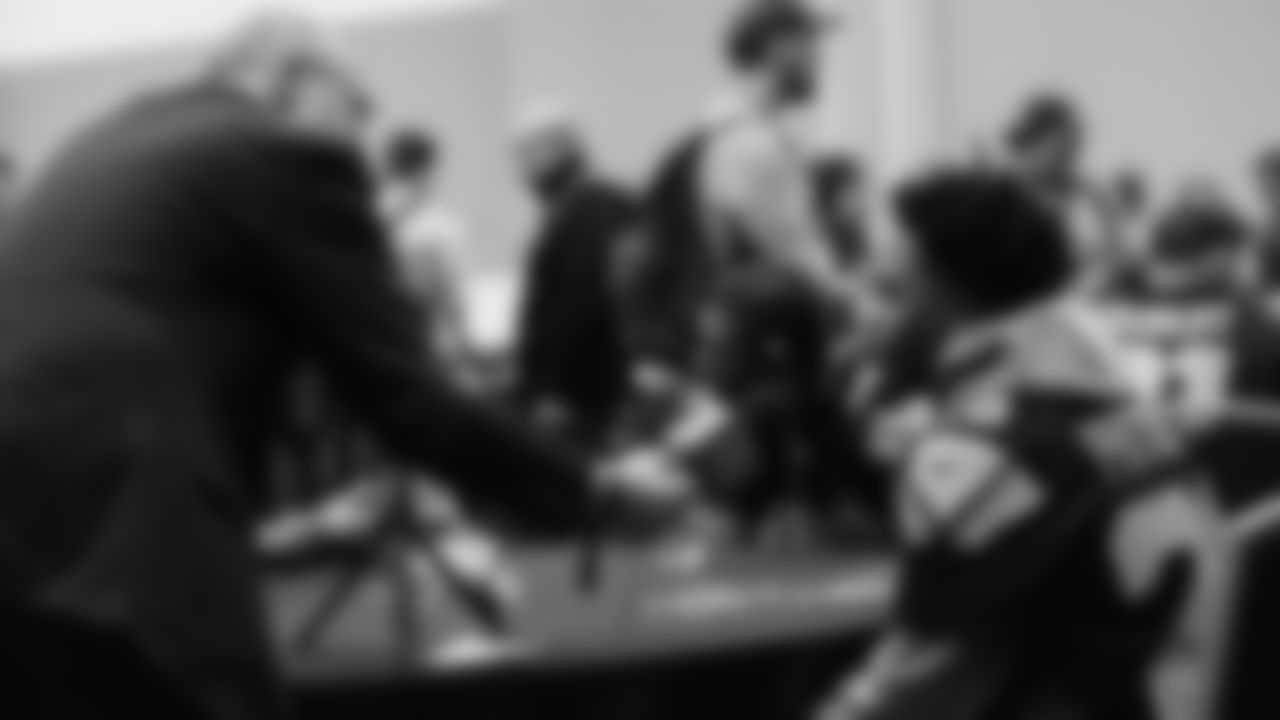 Seahawks cornerback Nehemiah Pritchett (28) at day two of press conference Media Availability on February 4, 2026.