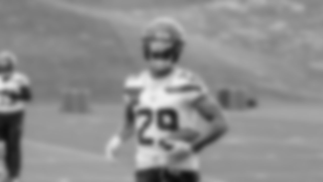 Seahawks cornerback Josh Jobe (29) participated in a workout on day two of OTAs on Thursday, May 29, 2025 at the Virginia Mason Athletic Center.