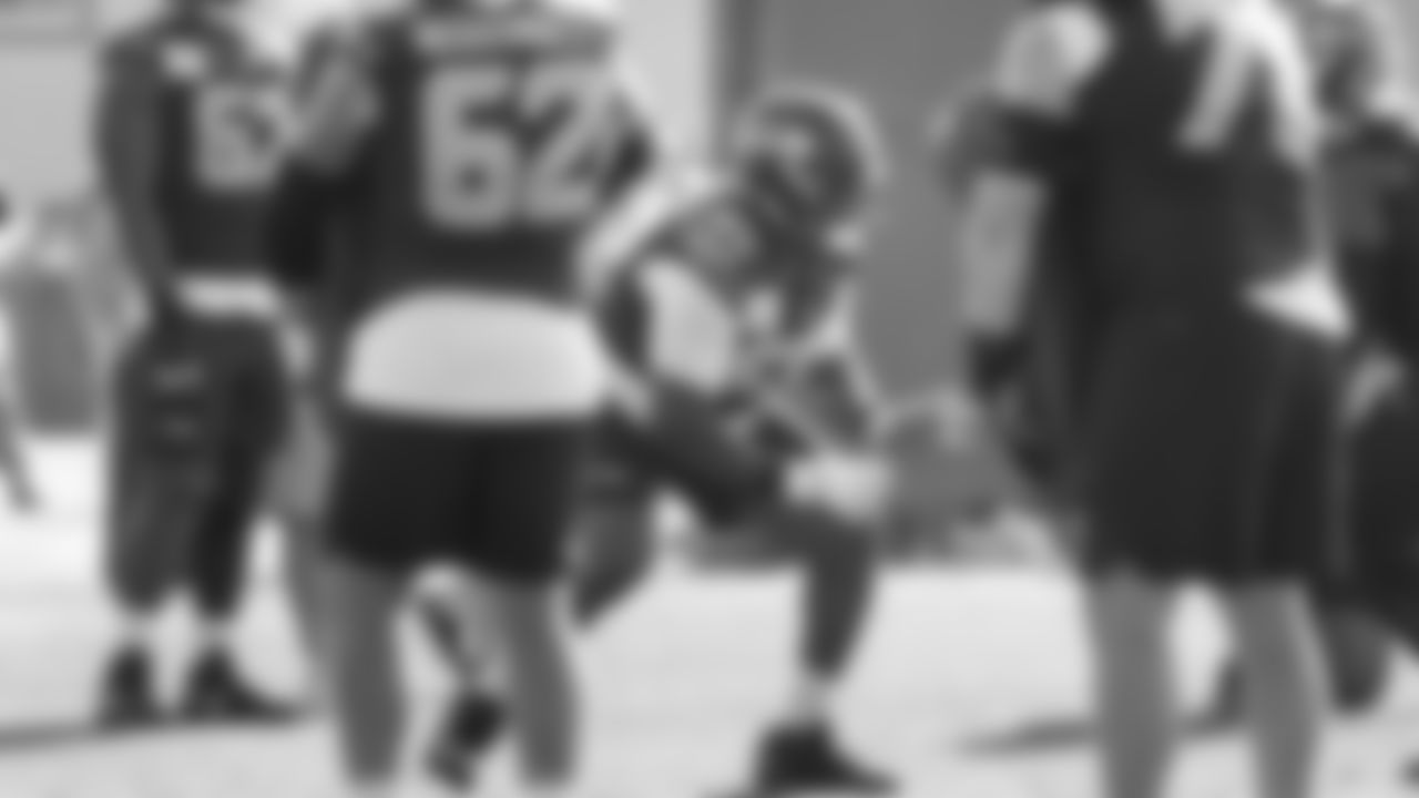 Seahawks guard Christian Haynes (64) practiced on February 5, 2026 in San Jose, California.