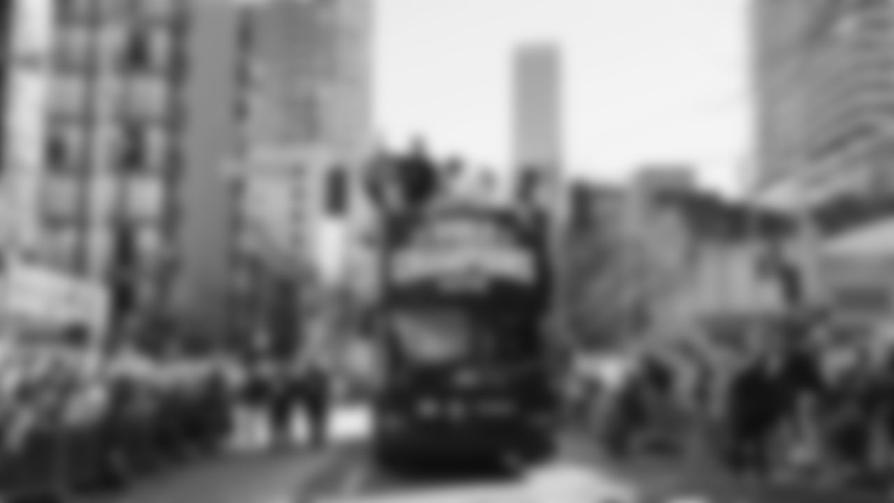 The Seahawks participated in the World Championship Parade through downtown Seattle on February 11, 2026.