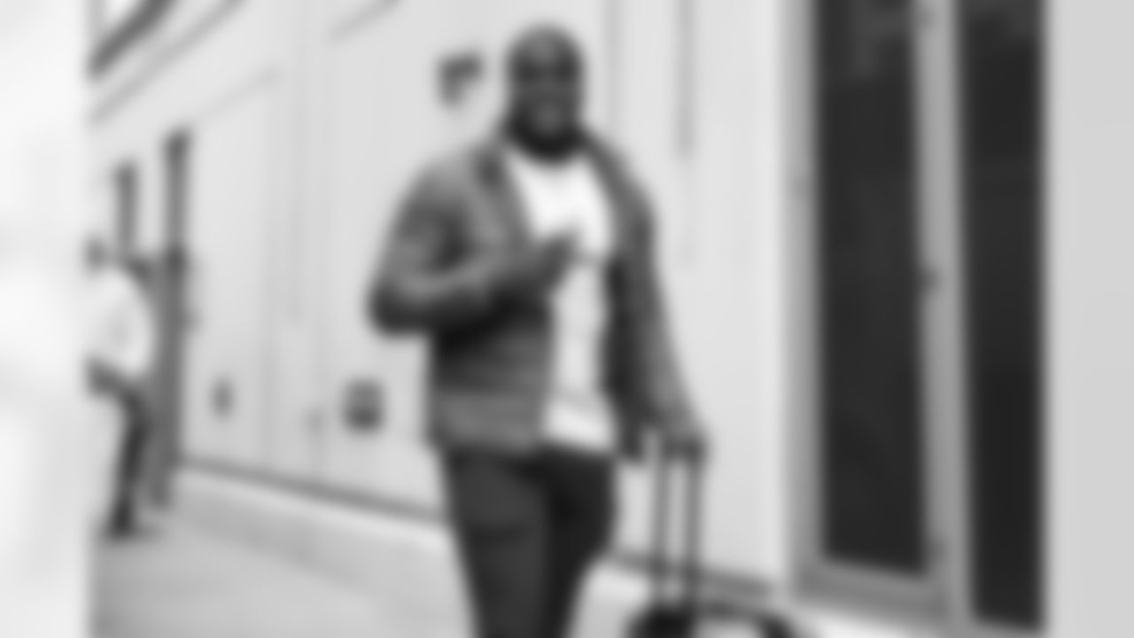 Seahawks linebacker Derick Hall (58) heads to MetLife Stadium for the Week 13 matchup against the New York Jets on Sunday, December 1, 2024.