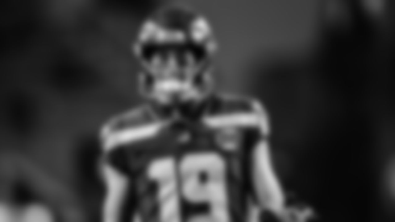 Seahawks wide receiver Jake Bobo (19) during pregame warmups at Lumen Field for the Week 7 matchup vs. Houston Texans on Monday Night Football.