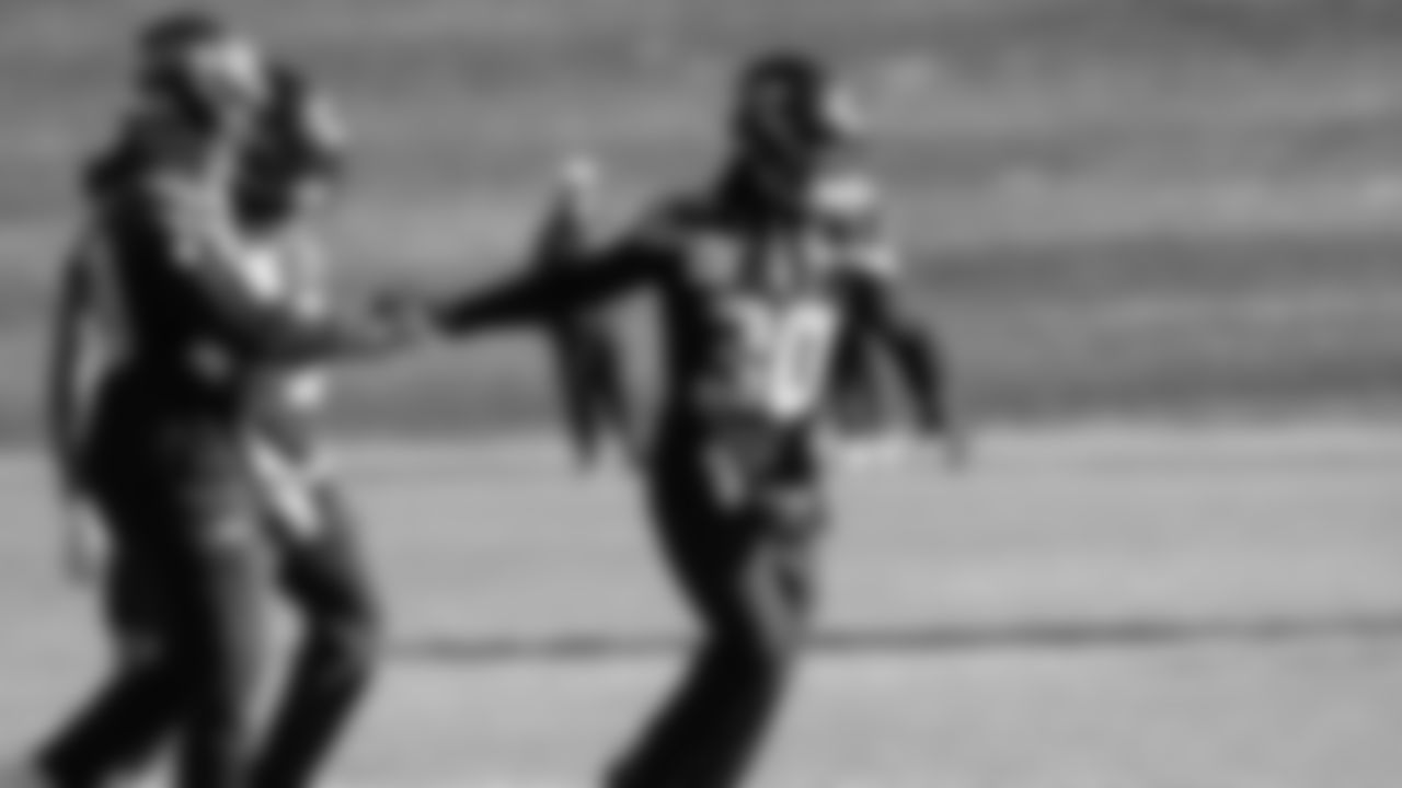 Seahawks running back Cam Akers (30) practiced on Friday, January 23, 2026 at the Virginia Mason Athletic Center.