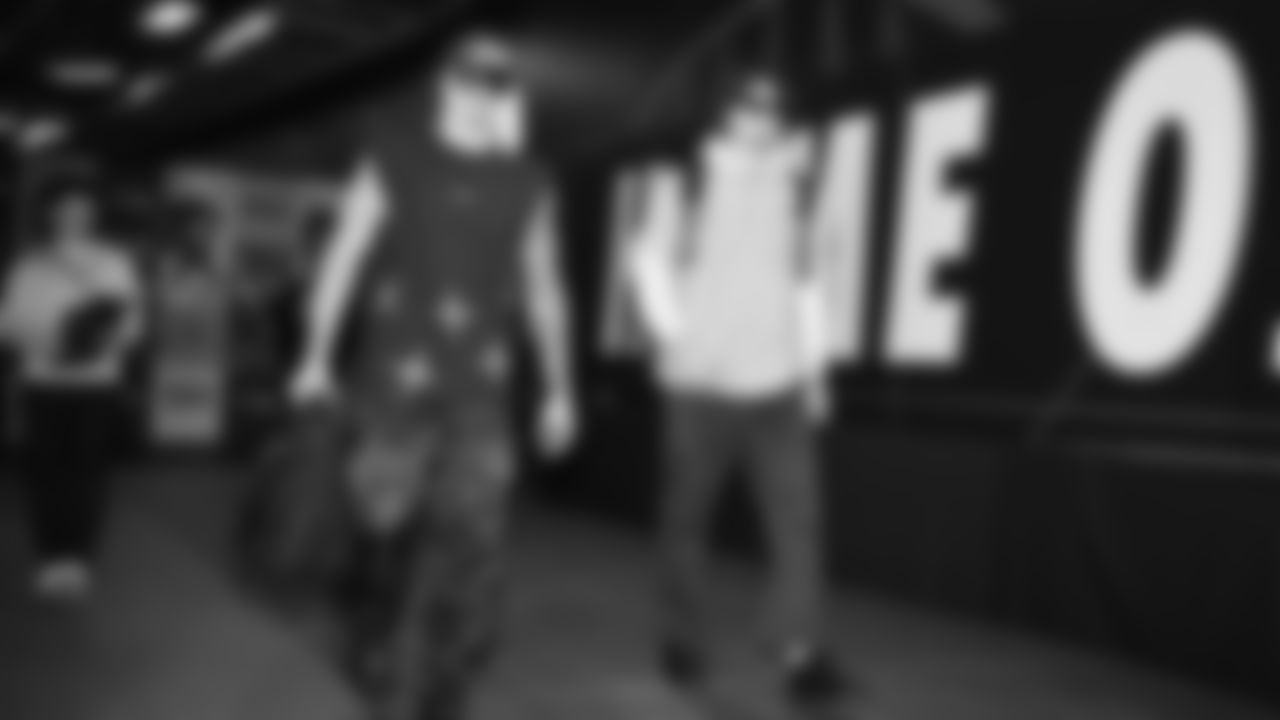 Seahawks tight end Eric Saubert (81) and tight end AJ Barner (88) arrived at Lumen Field for the Week 16 matchup vs. the L.A. Rams.