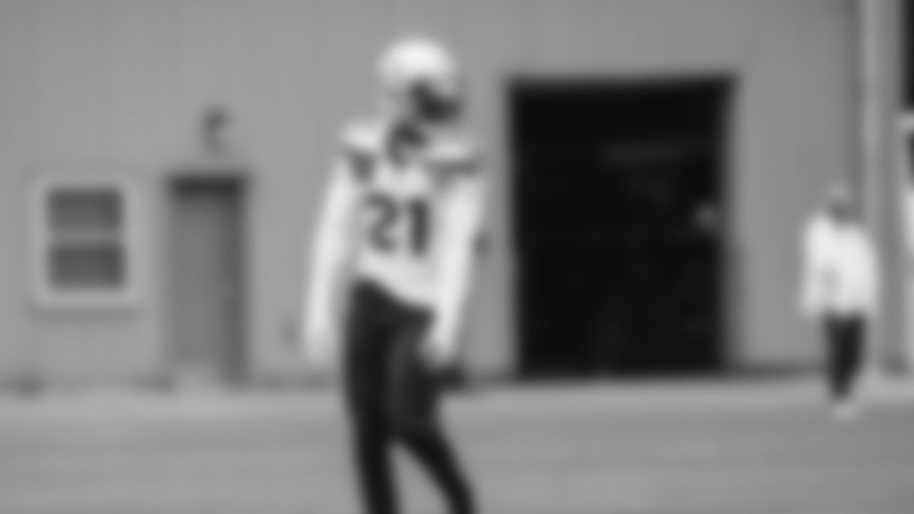 Seahawks cornerback Devon Witherspoon (21) practiced on Thursday, October 30, 2025 at the Virginia Mason Athletic Center.