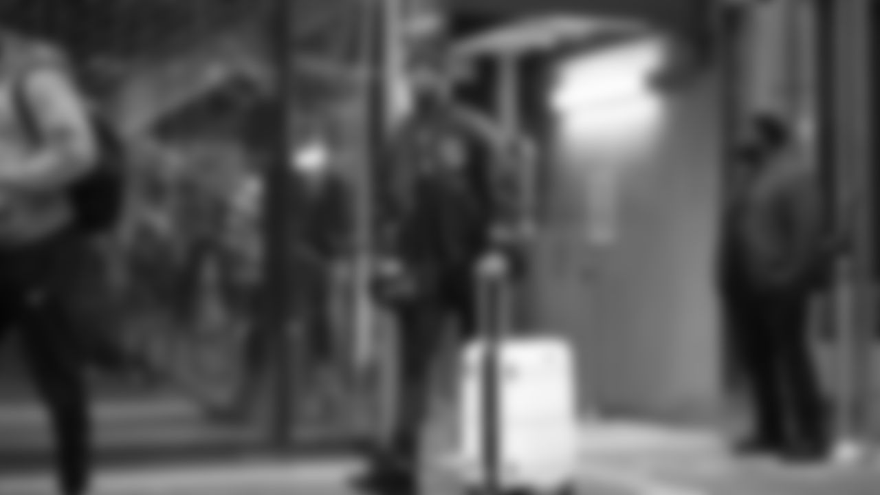 Seahawks safety Nick Emmanwori (3) departed the team hotel for the Week 17 matchup vs. Panthers on December 28, 2025.