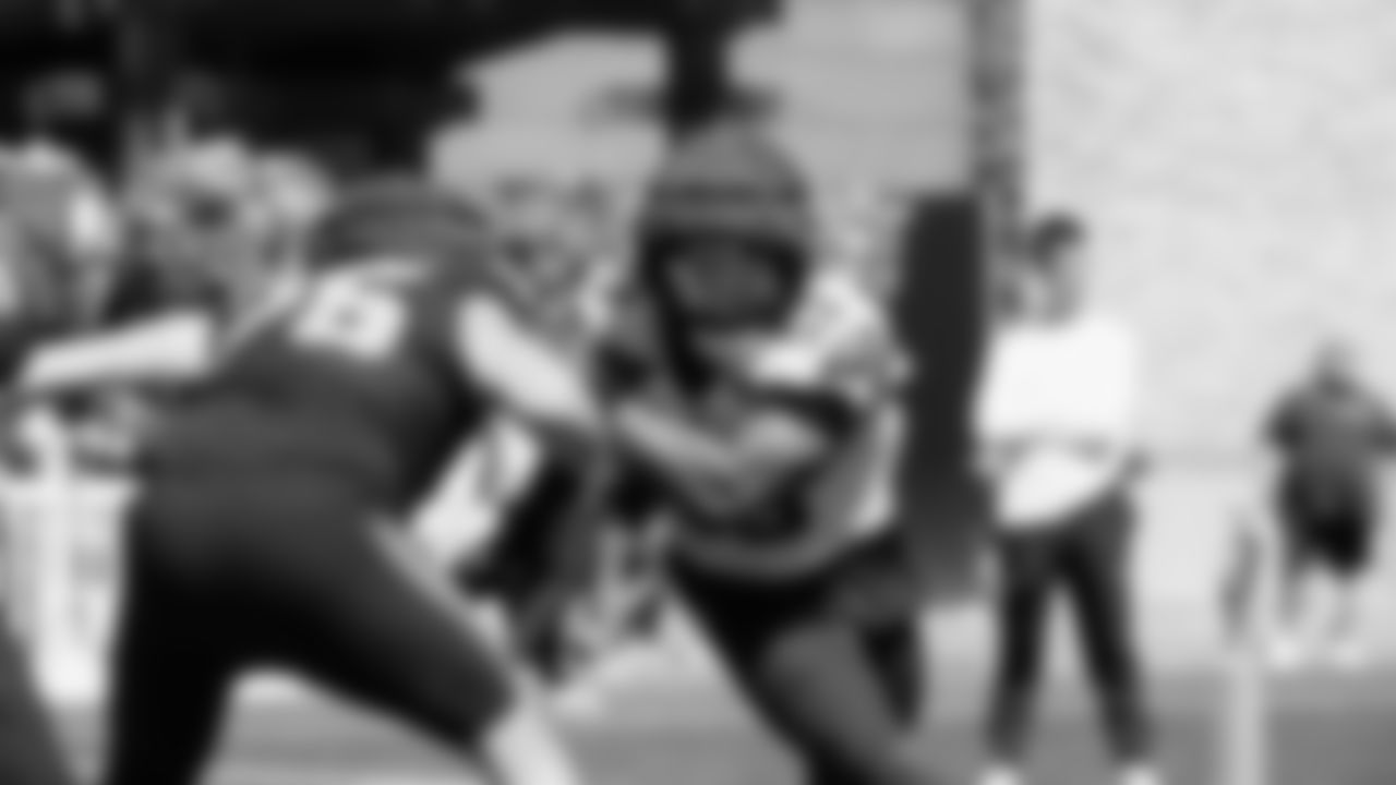 Seahawks linebacker Boye Mafe (53) practiced on August 12, 2025 at the Virginia Mason Athletic Center.