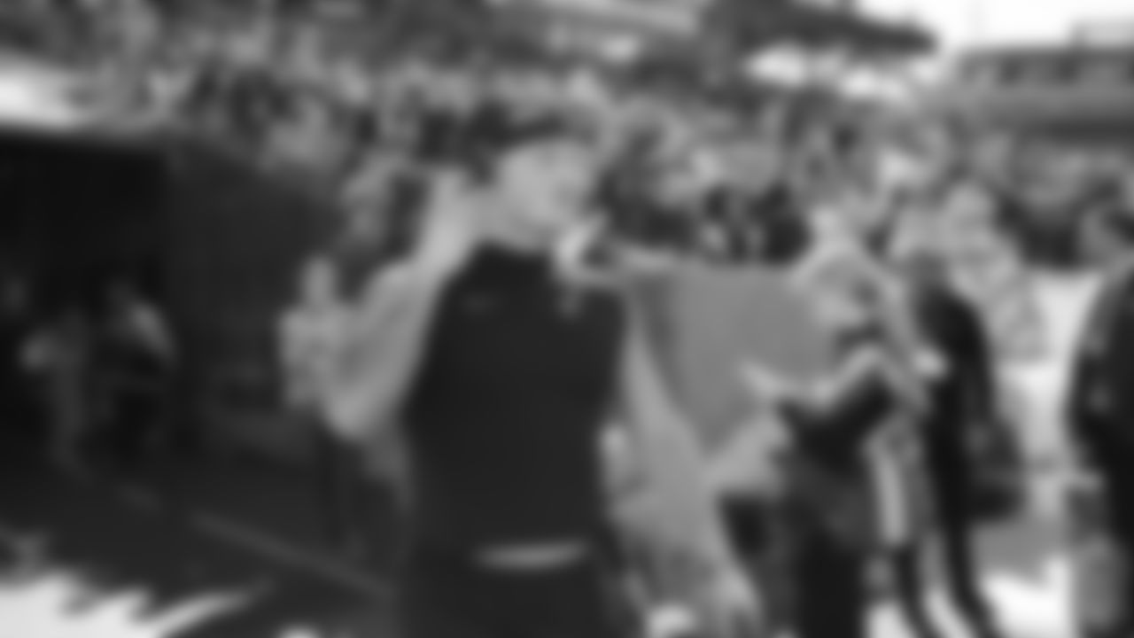 The Seahawks warm up ahead of Super Bowl LX vs. the Patriots at Levi's Stadium on Sunday, February 8, 2026.