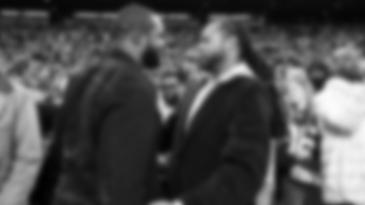 Seahawks Legends Kam Chancellor and Richard Sherman at Lumen Field for the NFC divisional round game vs. the San Francisco 49ers on January 17, 2026.