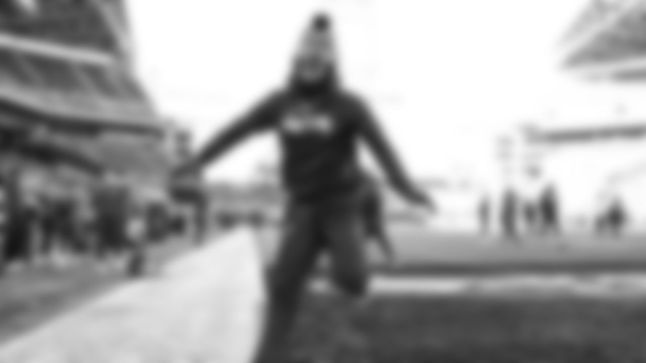 Seahawks wide receiver Jaxon Smith-Njigba (11) warms up at Lumen Field for the NFC Championship game vs. the Los Angeles Rams on Sunday, January 25, 2026.