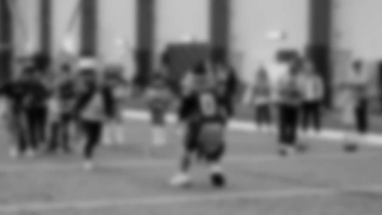 The Seahawks, Women's Sports Foundation, and Delta hosted middle-school aged girls for a panel and joint girls flag football and soccer clinic at the Virginia Mason Athletic Center on Saturday, May 10, 2025.