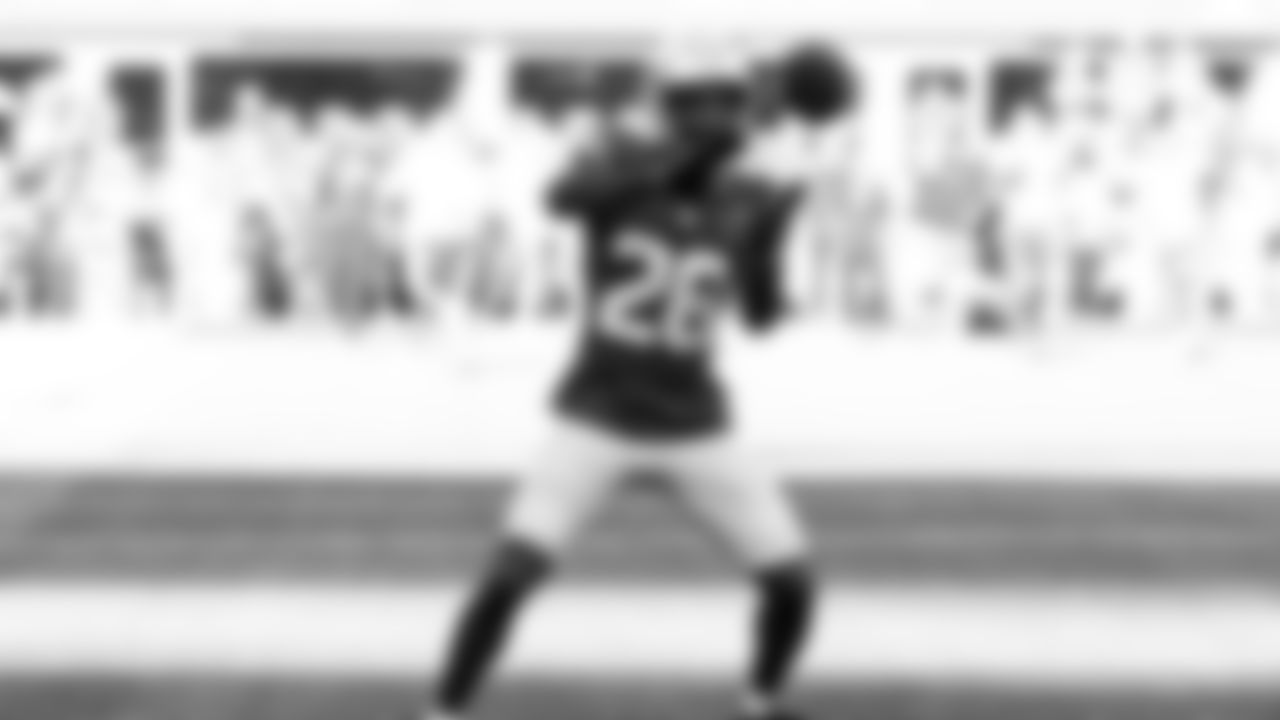 Seahawks cornerback Nehemiah Pritchett (28) warms up at Lumen Field for the Week 13 matchup vs. the Minnesota Vikings.