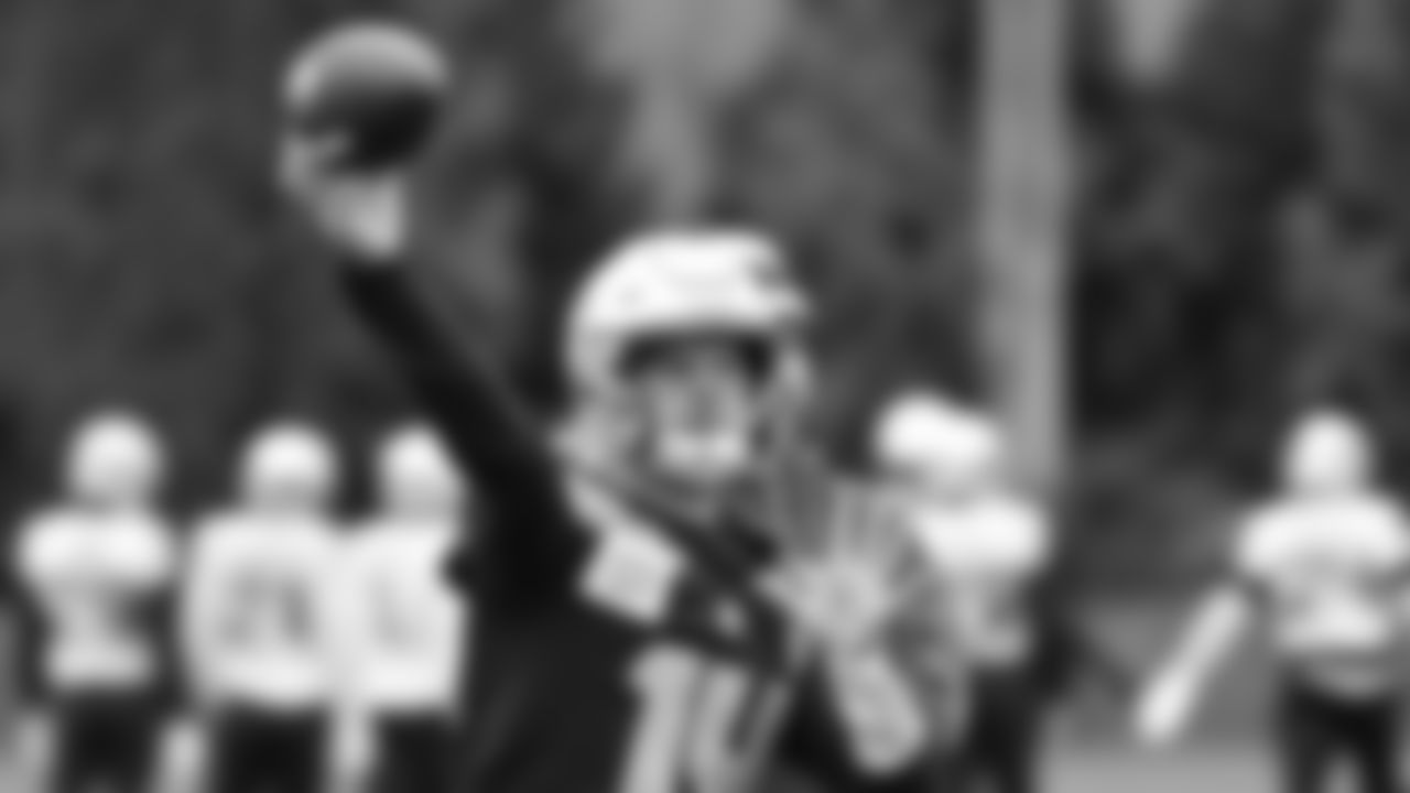 Seahawks quarterback Sam Darnold (14) practiced on Thursday, October 30, 2025 at the Virginia Mason Athletic Center.