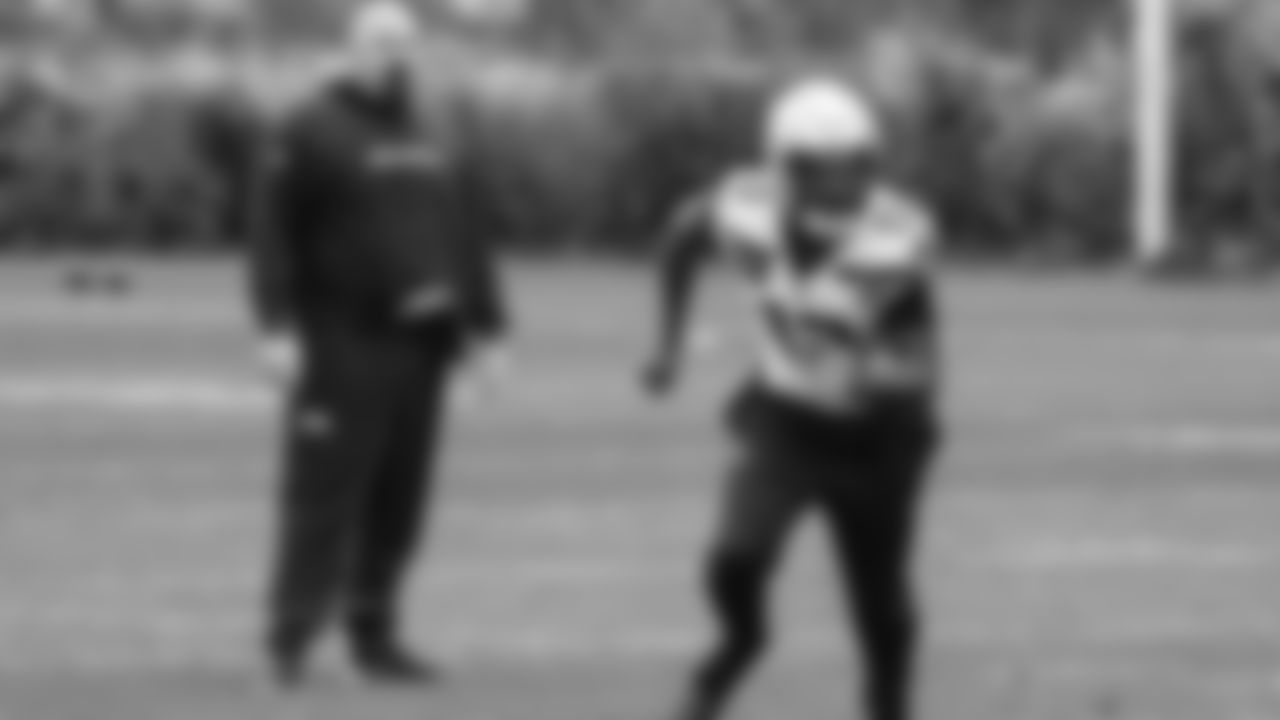 Seahawks linebacker Ernest Jones IV (13) practiced on Thursday, November 27, 2025 at the Virginia Mason Athletic Center.