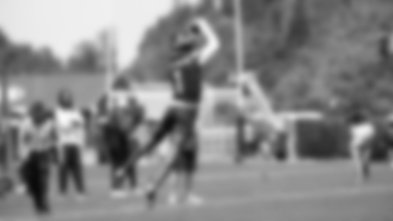 Seahawks wide receiver Marquez Valdes-Scantling (1) participated in a workout on day four of OTAs on Monday, June 2, 2025 at the Virginia Mason Athletic Center.