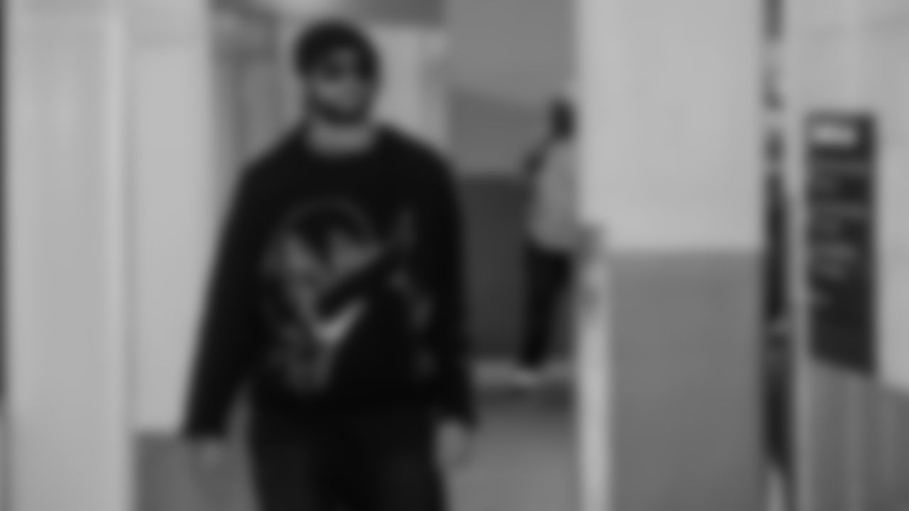 Seahawks wide receiver Dareke Young (83) arrived at Mercedes-Benz Stadium for the Week 14 matchup vs. the Atlanta Falcons.