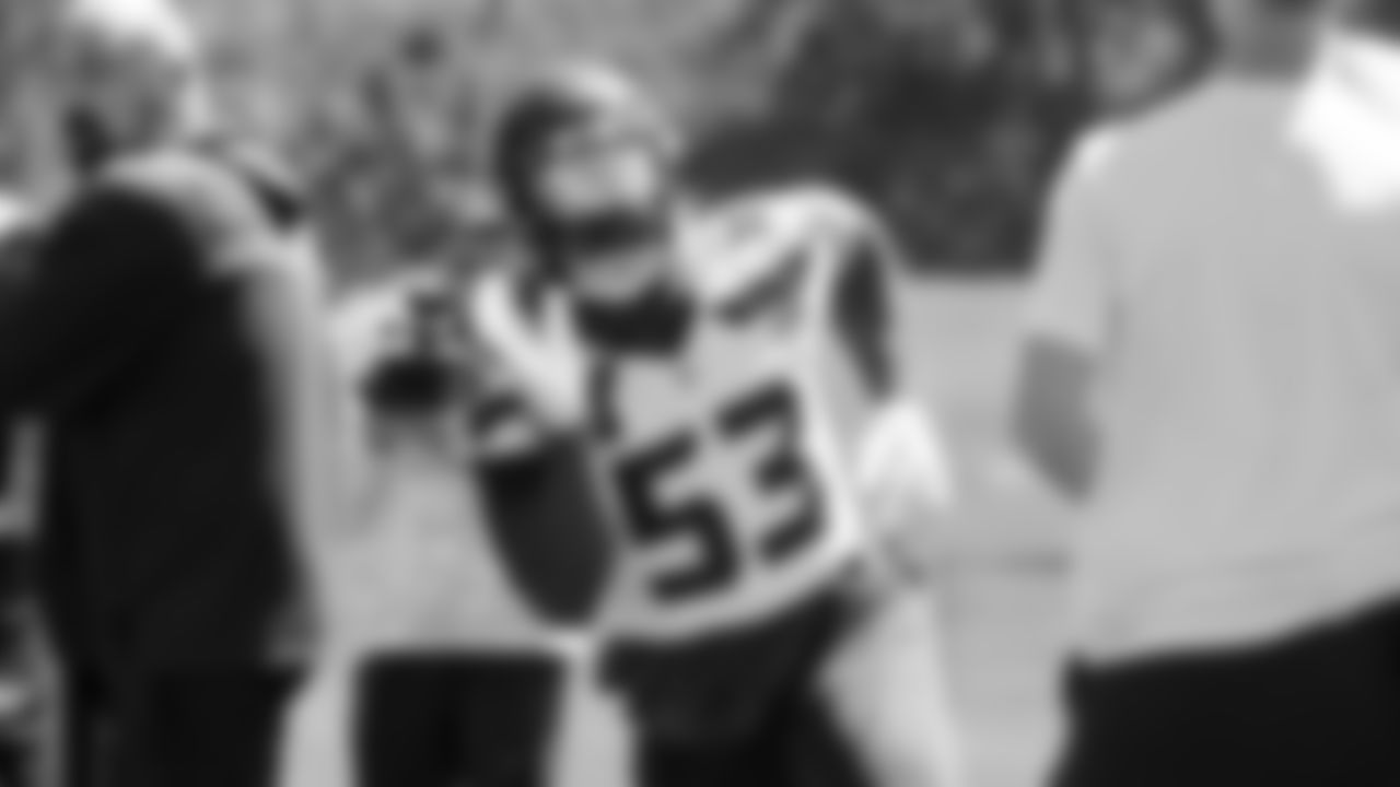 Seahawks linebacker Boye Mafe (53) participated in a workout on day three of OTAs on Friday, May 30, 2025 at the Virginia Mason Athletic Center.
